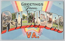 GREETINGS FROM Petersburg, VA Posted 1950 Great Colors picture