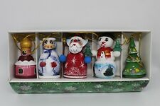 Christmas tree ornaments Wooden home decorations 5 pieces in box Handmade picture