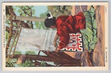 Postcard Navajo Indian Rug Maker New Mexico picture