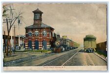 1908 Union Depot Train Locomotive Rail Elmira New York Vintage Antique Postcard picture