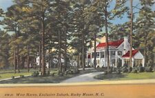 West Haven Exclusive Suburb Rocky Mount North Carolina Linen c1940 Postcard picture