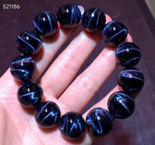 Genuine Natural blue Tiger's Eye Stone Crystal Round Bead Bracelet 18mm AAAAAA picture