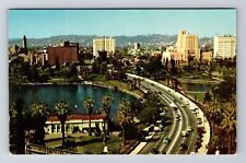 Los Angeles CA-California Wilshire Blvd Classic Cars Park Vintage Postcard picture