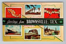 Brownsville TX-Texas, General Banner Greetings, Landmarks, Vintage Postcard picture