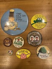 Lot Of 8Vintage Button Pinback Ben And Jerry’s Hallmark Religious Irish picture