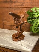 Red Mill Mfg Handcrafted EAGLE on Log Resin 8 3/4