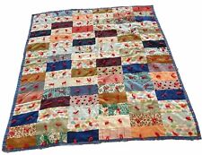 ANTIQUE/VINTAGE HANDMADE VIBRANT QUILT Small  38 X 44 Colorful picture