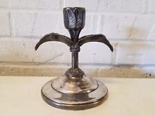 Vintage WF Silver Plate Candle Holder with Floral Decorations picture