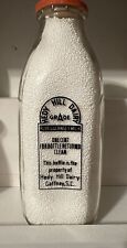 Hedy Hill Dairy Gaffney, S.C. SC Quart Milk Bottle And Milk Cap picture