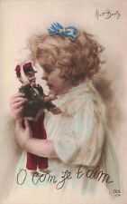 Little Girl Holds Doll Injured Soldier Oh How I Love You Albert Beerts Postcard picture