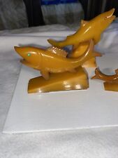 Vintage Rare Set Of Leaping fish Bakelite Catalin  Czech 1930’s picture