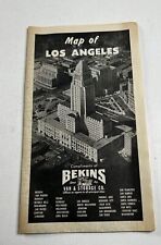 Vintage Map of Los Angeles California Bekins Van Storage Co 1940s? 50s? picture