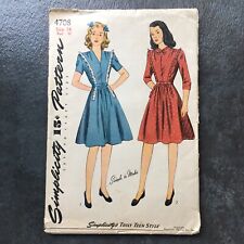 Vintage original 1940s Simplicity Pattern 4708 Truly Teen Style dress 14 unused picture