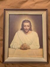 Vintage 1960’s Wooden Framed Jesus 24” X 20” picture