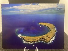 Vtg Molokini Island Marine-Life Preserve Hawaii Aerial View B8 picture