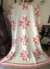 Vintage Quilt Clays Choice Pink White Hand Sewn & Quilted 63