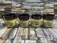 Vintage ~ Hardee's Rise and Shine Coffee Mug Cups Set of (4) 1984 1989 picture