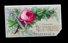 c1890's Trade Card Quackenbush & Co. Pink Roses picture