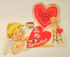 Valentine Card Cupid Knows Best Be My Valentine 1930s Romantic Greeting picture