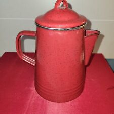Enamel Coffeepot-Paula Deen Signature/Sovetop or CampFire Red Speckled/8 Cup/VG picture