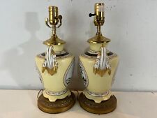 Vintage Pair of Chelsea House Converted Ceramic Urn Table Lamps w/ Phoenix Dec. picture