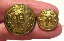 RARE OLD OBSOLETE BRASS P POLICE UNIFORM BUTTON LOT OF 2 picture