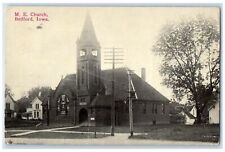 1913 Methodist Episcopal Church Exterior Roadside Bedford Iowa IA Trees Postcard picture