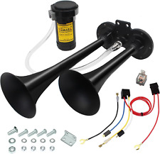 150Db 12V Air Horn, Chrome Zinc Dual Trumpet with Compressor for Any 12V Vehicle picture