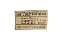 VTG 1941 Boys Girls Club Conference Cleveland Ohio Name Badge picture