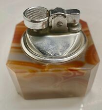 BEAUTIFUL AND VERY RARE BROWN POLISHED MARBLE AND METAL DESKTOP LIGHTER c1990 g. picture