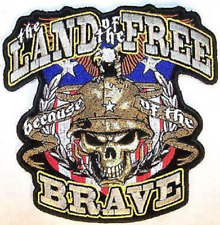 1 NEW JUMBO LAND OF THE FREE BECAUSE OF THE BRAVE JACKET BACK PATCH JBP33 NEW picture
