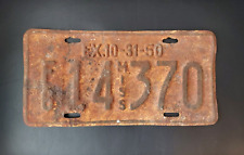Vintage 1949-50 F6 Mississippi License Plate Tag # 14 370 Original picture