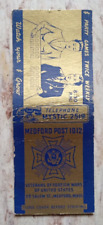 VINTAGE MATCHBOOK COVER VETERANS OF FOREIGN WARS OF UNITED STATES MEDFORD, MASS. picture