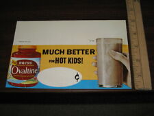 OVALTINE 1960s grocery store display sign SWISS chocolate drink mix ice cream picture
