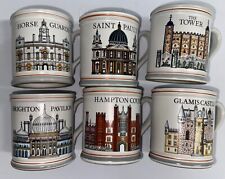 6 Denby Historical Architecture Mugs Horse Guards Hampton Court St Paul's Cups picture