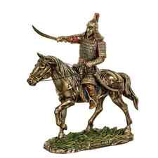 Bronze Polystone Genghis Khan Statue Figure Home Decor Mongol Tribes Made Italy picture