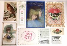 Antique & Vintage Ephemera Lot Crafting Junk Journal Some Victorian Cards Etc picture