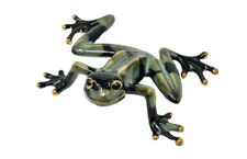 Golden Pond Ceramic Tree Frog W/ Gold Accents Green Felt Lining Underneath picture