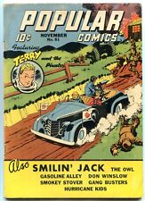 Popular Comics #81 1942- WWII anti-jap Terry & pirates cover- Owl- Cyclone VG/F picture