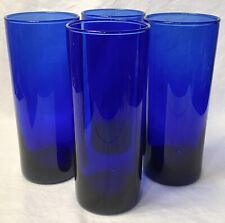4 Cristar Cobalt Blue Glasses Lexington Tumbler Highball 11.25 oz Cylindrical picture
