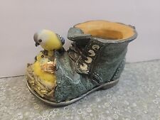 Home Decor 3 Inch Tall Boot Birds Nest Figurine picture