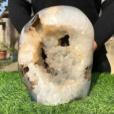 7.6 LB Natural 7 Inch Agate Geode Quartz Cluster Crystal - Beautiful Display picture