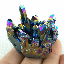 1PC Quartz Crystal Rainbow Titanium Cluster VUG Mineral Specimen Reiki Healing picture