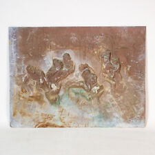 Antique Hammered  Molded Copper Art Piece Estate Find Famous Stabbing Scene  picture