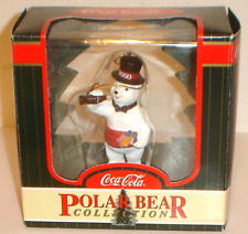 Vintage 1999 Coca-Cola Polar Bear Collection Ornament 2000 Top Hat & Coke Bottle picture