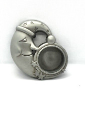 Pewter Celestial Moon in Nightcap Votive Tealight Candle Holder picture