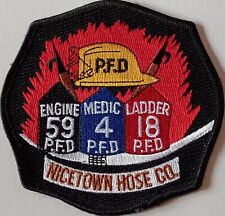 VINTAGE PFD NICETOWN HOSE CO. ENGINE 59 MEDIC 4 LADDER 18 SEW ON CLOTH PATCH HTF picture