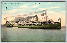 c1910s City of Buffalo C&B Line Great Lakes Steamer Ship Boat Antique Postcard picture
