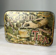 ANTIQUE 3” TABLOID TEA TIN LITHO ADVERTIZING TIN COMPRESSED TEA LONDON ENG (3) picture