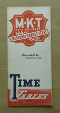 MKT KATY RAILROAD Public Timetable: 1/8/56 System picture